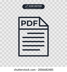 pdf document icon symbol template for graphic and web design collection logo vector illustration