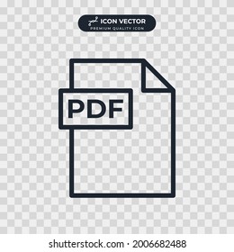 pdf document icon symbol template for graphic and web design collection logo vector illustration