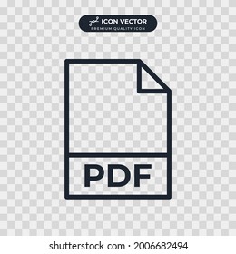 pdf document icon symbol template for graphic and web design collection logo vector illustration