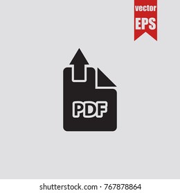 PDF document icon in trendy isolated on grey background.Vector illustration.
