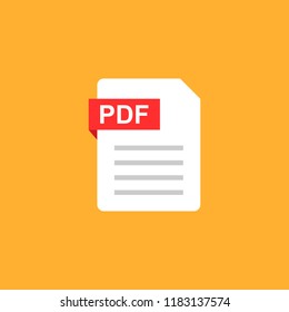 Pdf document note icon in flat style. Paper sheet vector illustration on white isolated background. Pdf notepad document business concept.