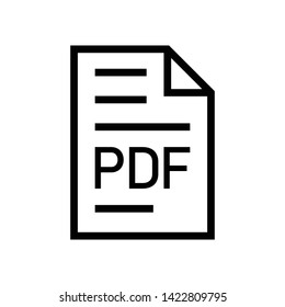 PDF document page icon flat vector illustration design isolated on white background