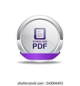 PDF Document Purple Vector Icon Button