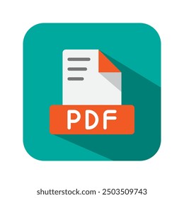 Pdf document text flat icons. symbol document files, archive, extension, file type. Can be used for websites, software, UI and mobile apps.