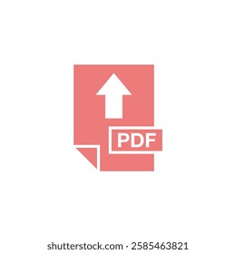 PDF Document Upload Icon Vector Template