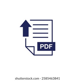 PDF Document Upload Icon Vector Template