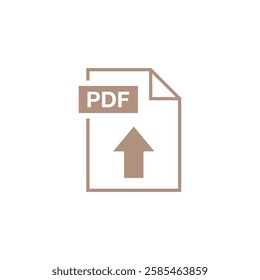 PDF Document Upload Icon Vector Template