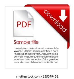 Pdf download cart, vector illustration