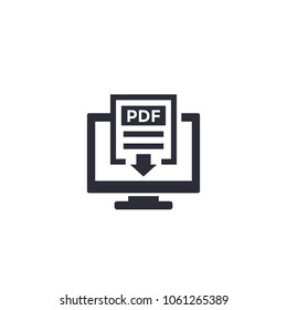 PDF download with computer icon
