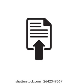 PDF Download Icon – Black Document Symbol with Down Arrow for File Format or Digital Download. Vector illustration 