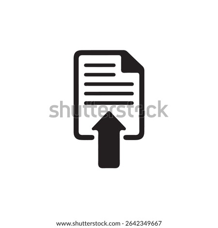 PDF Download Icon – Black Document Symbol with Down Arrow for File Format or Digital Download. Vector illustration 