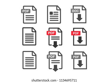 PDF Download icon. File download icon. Document text, symbol web format information
