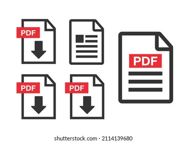 PDF Download icon. File download icon. Document text, symbol web format information