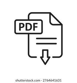 PDF Download Icon – File Document Download Vector Symbol,File Download Icon – PDF Format Vector Illustration..eps
