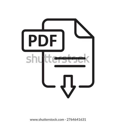 PDF Download Icon – File Document Download Vector Symbol,File Download Icon – PDF Format Vector Illustration..eps
