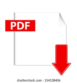 Pdf download icon. Illustration of pdf vector icon or file free button illustration