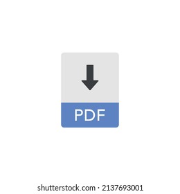 PDF download icon - isolated vector, easy to re-color and scale