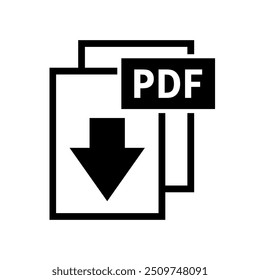 pdf ícone de download em fundo branco