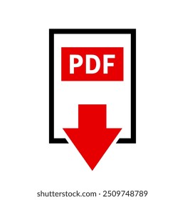 pdf ícone de download em fundo branco