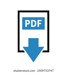 pdf ícone de download em fundo branco