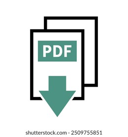 pdf ícone de download em fundo branco