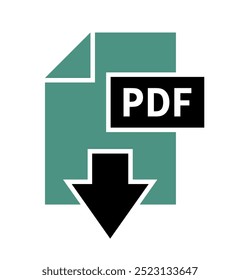 Icono de la Descarga del pdf en el fondo blanco