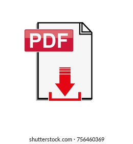 Pdf download icon on white background, insulating