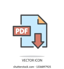 pdf download icon vector