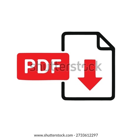pdf download icon vector illustration isolated