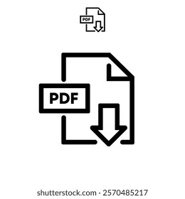 PDF download icon vector template