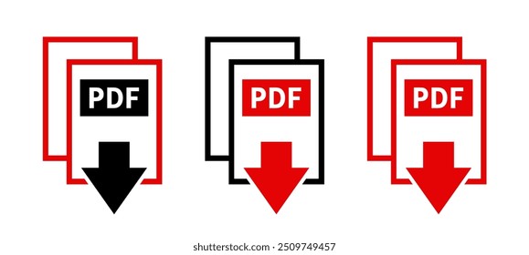 PDF-Download-Symbole auf weißem Hintergrund