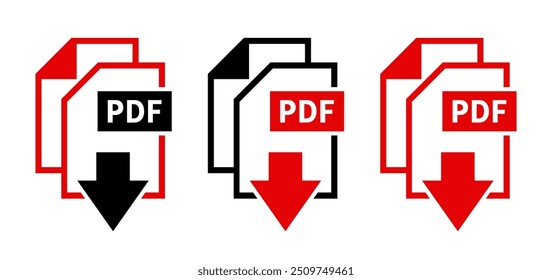 PDF-Download-Symbole auf weißem Hintergrund