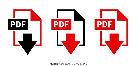 PDF-Download-Symbole auf weißem Hintergrund