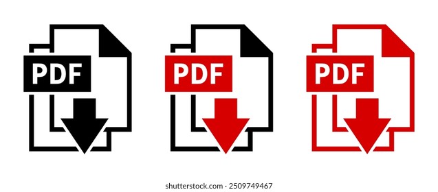 PDF-Download-Symbole auf weißem Hintergrund