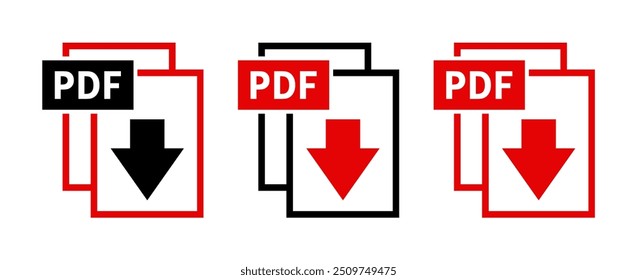 PDF-Download-Symbole auf weißem Hintergrund