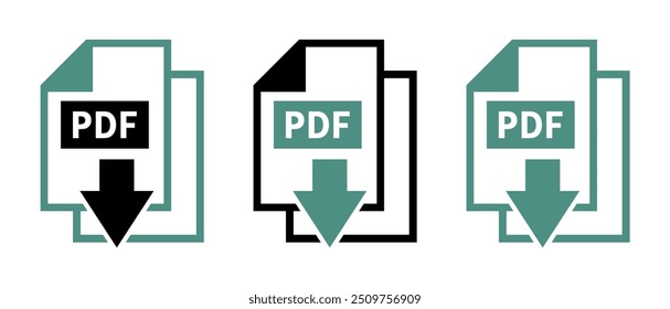 PDF download icons on white background