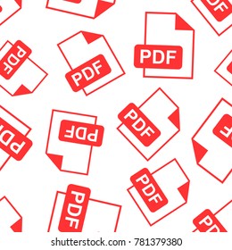 PDF download seamless pattern background. Business flat vector illustration. PDF format board sign symbol pattern.