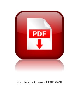 Pdf download square button, eps10 vector illustration