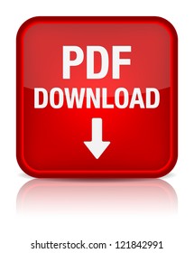 Pdf download square button, vector illustration