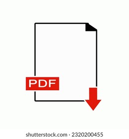 PDF download vector icon.  Simple flat pictogram for business, marketing, internet concept.