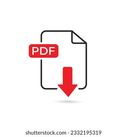 icono del vector de descarga PDF. Pictograma plano simple para empresas, marketing, concepto de internet