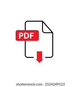 Vektorsymbol für PDF-Download. einfache flache schwarze trendige Stil Illustration für Web und App..eps