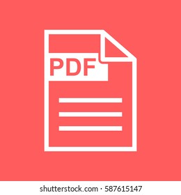 PDF download vector icon. Simple flat pictogram for business, marketing, internet concept. Vector illustration on red background.