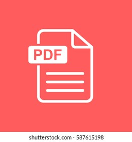 PDF download vector icon. Simple flat pictogram for business, marketing, internet concept. Vector illustration on red background.