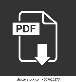 PDF download vector icon. Simple flat pictogram for business, marketing, internet concept. Vector illustration on black background.