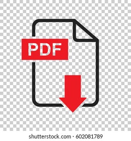 PDF download vector icon. Simple flat pictogram for business, marketing, internet concept. Vector illustration on isolated background.