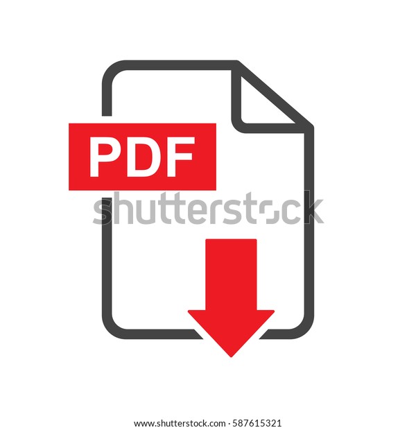 Pdfのダウンロードベクター画像アイコン ビジネス マーケティング インターネットのコンセプトを表すシンプルな平面図 白い背景にベクターイラスト のベクター画像素材 ロイヤリティフリー 587615321