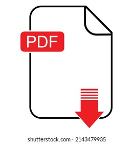 PDF download vector icon,vector PDF icon,isolated on white background.