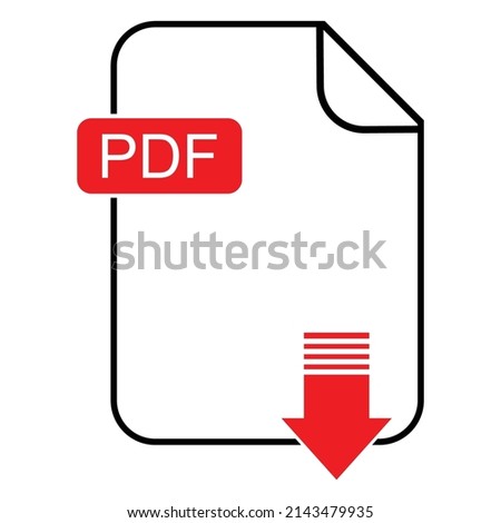 PDF download vector icon,vector PDF icon,isolated on white background.