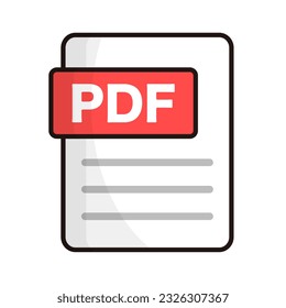 PDF electronic document file icon. PDF data icon. Vector.